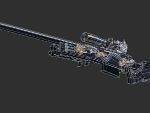 Rifle AWP Inferno Handpainted Game Asset 3D Model