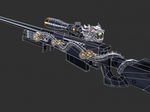 Rifle AWP Inferno Handpainted Game Asset 3D 模型