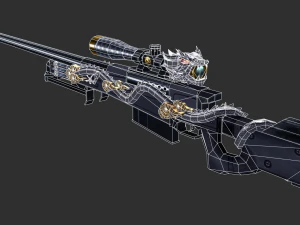 Rifle AWP Inferno Handpainted Game Asset 3D Model