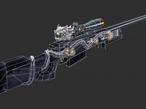 Rifle AWP Inferno Handpainted Game Asset 3D 模型