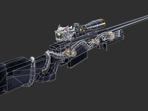 Rifle AWP Inferno Handpainted Game Asset 3D Model