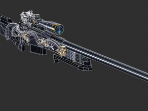 Rifle AWP Inferno Handpainted Game Asset 3D 模型