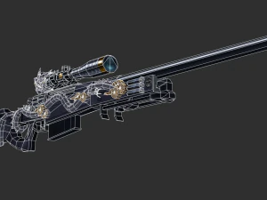 Rifle AWP Inferno Handpainted Game Asset 3D Model