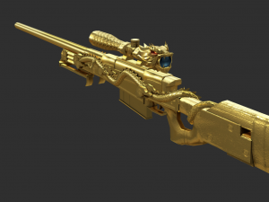 Pistol AWP Ultimate Gold Handpainted Game Asset 3D Model