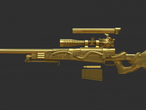 Pistol AWP Ultimate Gold Handpainted Game Asset 3D Model