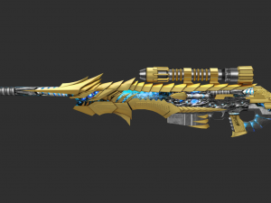 Rifle AWP Noble Gold Handpainted Game Asset 3D Model