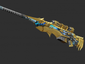 Rifle AWP Noble Gold Handpainted Game Asset 3D 모델