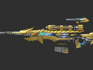 Rifle AWP Noble Gold Handpainted Game Asset 3D 모델