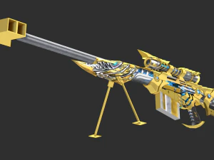 Barrett Noble Gold Handpainted Game Asset 3D Model