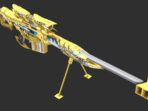 Barrett Noble Gold Handpainted Game Asset 3D Model