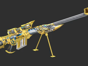 Barrett Noble Gold Handpainted Game Asset 3D Model