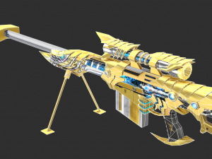 Barrett Noble Gold Handpainted Game Asset 3D 모델
