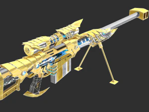 Barrett Noble Gold Handpainted Game Asset 3D Model
