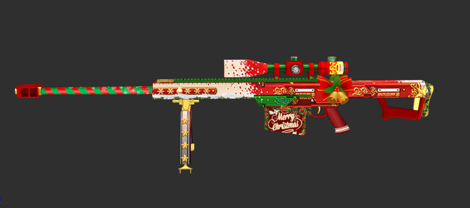 Barrett Christmas Handpainted Game Asset 3D Model .c4d .max .obj .3ds .fbx .stl .blend 