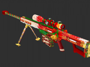 Barrett Christmas Handpainted Game Asset Model 3D