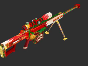 Barrett Christmas Handpainted Game Asset 3D Model