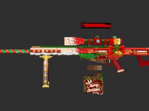Barrett Christmas Handpainted Game Asset Model 3D
