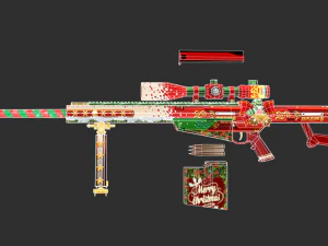 Barrett Christmas Handpainted Game Asset 3D Model