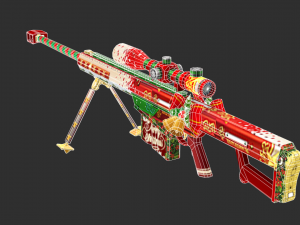 Barrett Christmas Handpainted Game Asset Model 3D