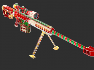 Barrett Christmas Handpainted Game Asset Model 3D