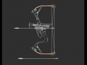 Hawkeye Bow Handpainted Game Asset Model 3D