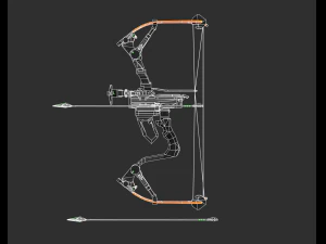 Hawkeye Bow Handpainted Game Asset 3D Model