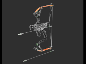 Hawkeye Bow Handpainted Game Asset 3D Model