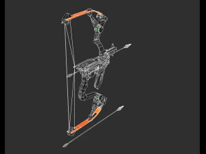 Hawkeye Bow Handpainted Game Asset 3D Model