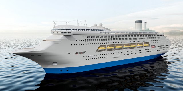 Large Modern Cruiseship Low-poly 3D Model .c4d .max .obj .3ds .fbx .stl .blend 
