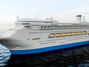 Large Modern Cruiseship Low-poly Modelo 3D