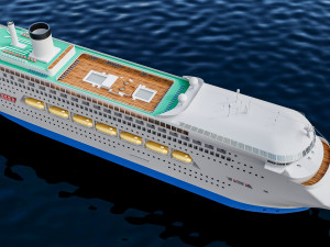 Large Modern Cruiseship Low-poly 3D Model