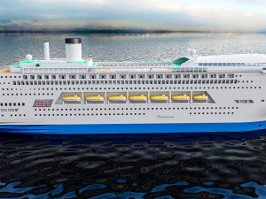 Large Modern Cruiseship Low-poly 3D Model