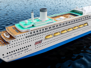 Large Modern Cruiseship Low-poly 3D Model