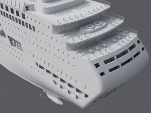 Large Modern Cruiseship Low-poly 3D Model