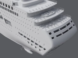 Large Modern Cruiseship Low-poly 3D Model