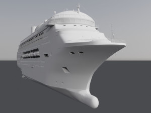 Large Modern Cruiseship Low-poly 3D Model
