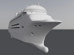 Large Modern Cruiseship Low-poly 3D Model