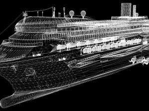 Large Modern Cruiseship Low-poly 3D Model