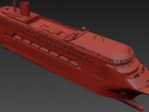 Large Modern Cruiseship Low-poly 3D Model