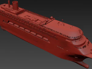 Large Modern Cruiseship Low-poly 3D Model