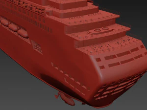 Large Modern Cruiseship Low-poly 3D Model