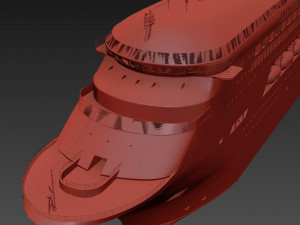 Large Modern Cruiseship Low-poly 3D Model