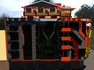 Events Hall Facades 3D Model