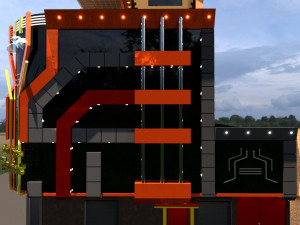 Events Hall Facades 3D Model