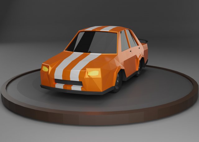 Sports Car Low Poly 3D Модель .c4d .max .obj .3ds .fbx .stl .blend 