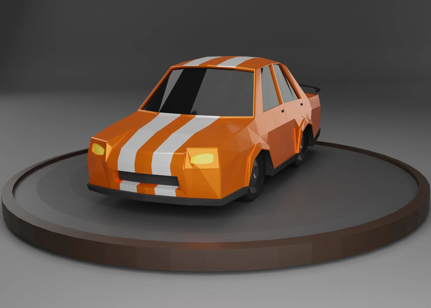 Sports Car Low Poly 3D Model .c4d .max .obj .3ds .fbx .stl .blend