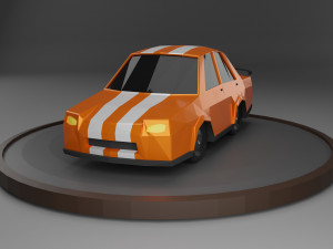 Sports Car Low Poly Model 3D