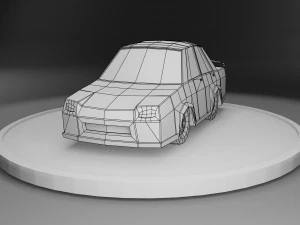 Sports Car Low Poly 3D Model