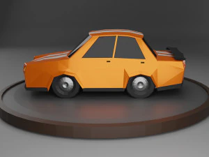 Sports Car Low Poly 3D Model