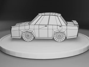 Sports Car Low Poly 3D Model